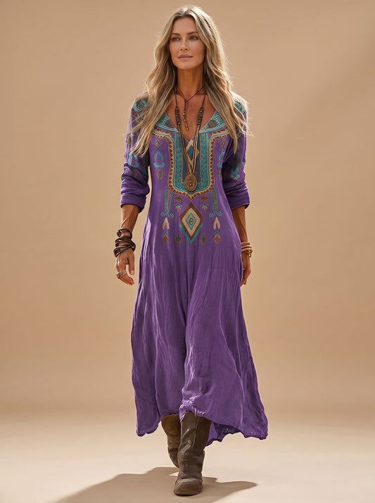 Vestido Katharina Maxi Boho Estampado Vintage