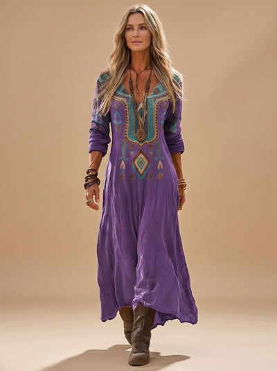 Vestido Katharina Maxi Boho Estampado Vintage