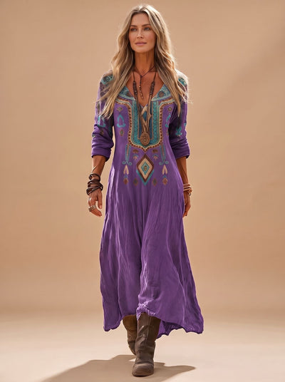 Vestido Katharina Maxi Boho Estampado Vintage