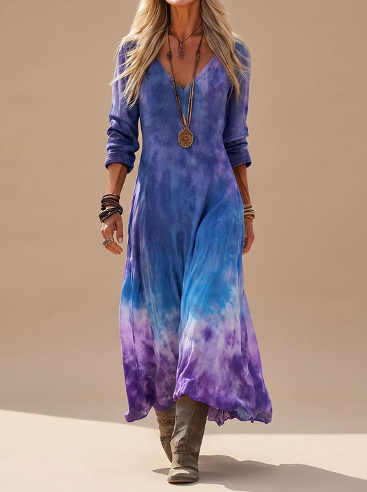 Vestido Largo Fluido Nora Tie-Dye