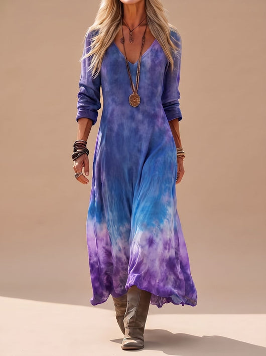 Vestido Largo Fluido Nora Tie-Dye