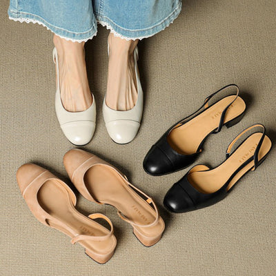 Salones Leonie Destalonados de Piel con Punta Almendrada