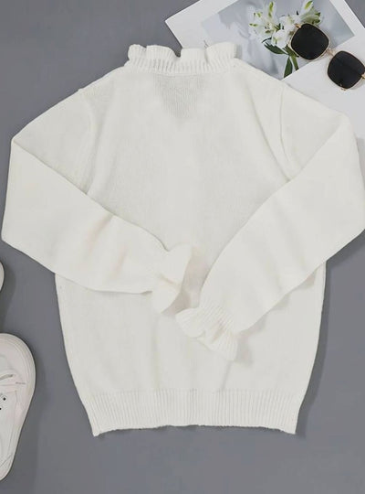 Jersey Charlotte Elegante de Cuello Pico con Volantes