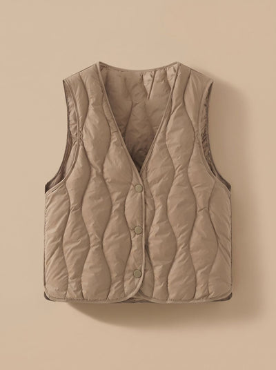 Chaleco Elfriede Acolchado Térmico Cuello Pico