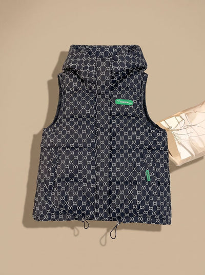 Chaleco Marlene Acolchado con Capucha y Estampado Integral