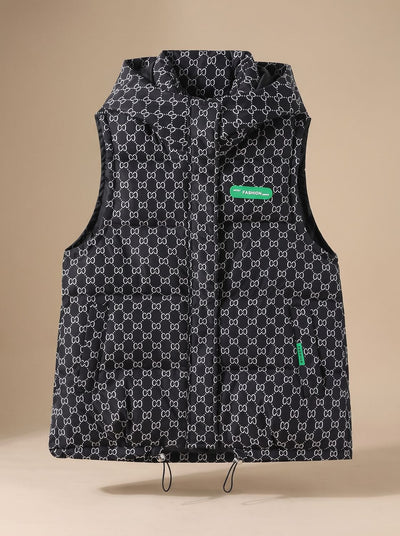 Chaleco Marlene Acolchado con Capucha y Estampado Integral