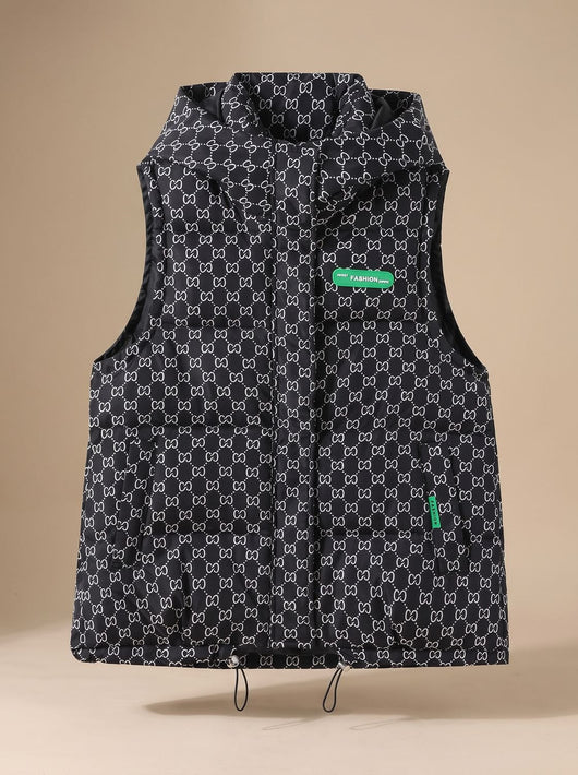 Chaleco Marlene Acolchado con Capucha y Estampado Integral
