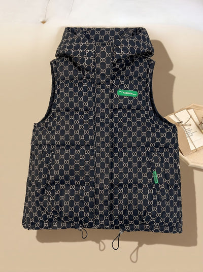 Chaleco Marlene Acolchado con Capucha y Estampado Integral