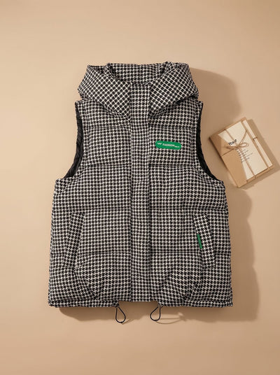 Chaleco Marlene Acolchado con Capucha y Estampado Integral