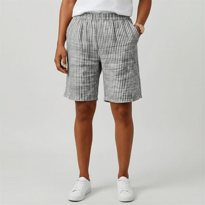 Shorts Clara de Rayas de Corte Relajado