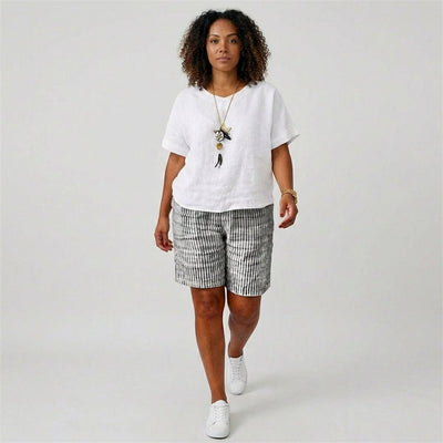 Shorts Clara de Rayas de Corte Relajado