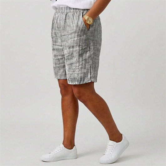 Shorts Clara de Rayas de Corte Relajado