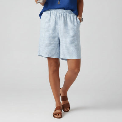 Shorts Clara de Rayas de Corte Relajado