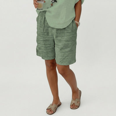 Shorts Clara de Rayas de Corte Relajado