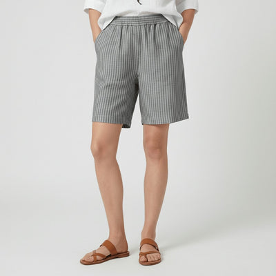 Shorts Clara de Rayas de Corte Relajado