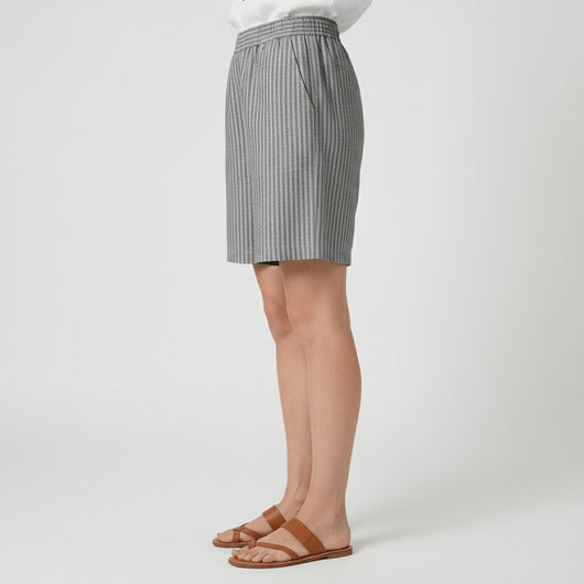 Shorts Clara de Rayas de Corte Relajado