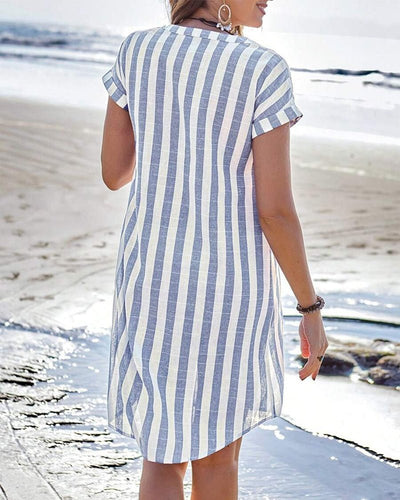Vestido Camisero Johanna de Lino a Rayas