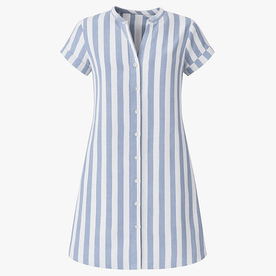 Vestido Camisero Johanna de Lino a Rayas