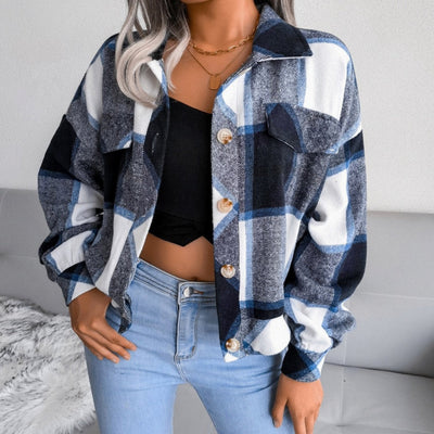 Mia | Camisa-Chaqueta Oversize de Franela a Cuadros