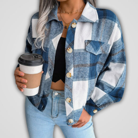 Mia | Camisa-Chaqueta Oversize de Franela a Cuadros