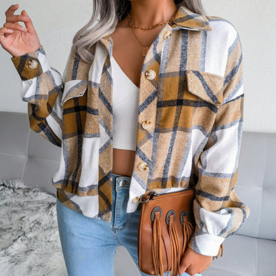 Mia | Camisa-Chaqueta Oversize de Franela a Cuadros