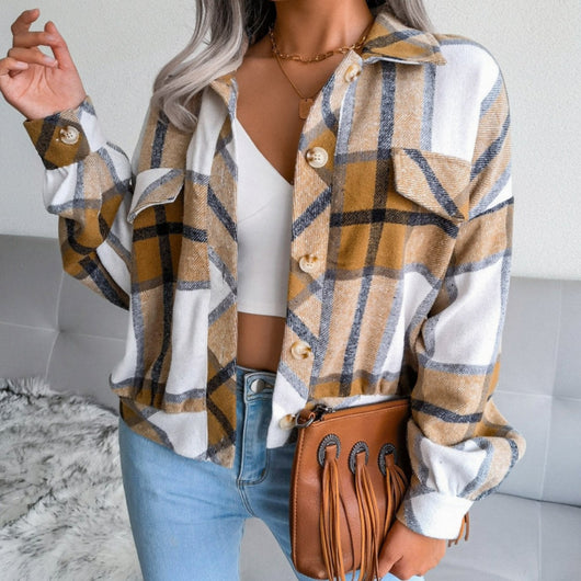 Mia | Camisa-Chaqueta Oversize de Franela a Cuadros