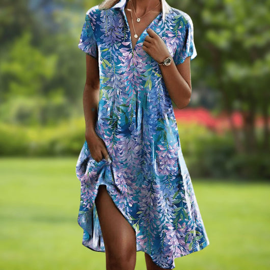 Vestido de Verano Marie Boho con Escote en V y Manga Corta