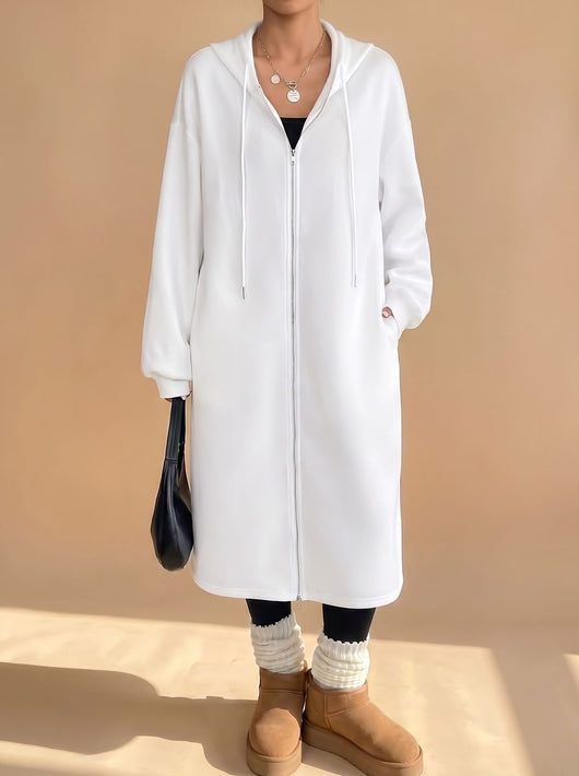 Chaqueta Frieda Larga con Capucha y Cremallera