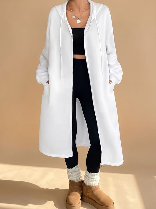 Chaqueta Frieda Larga con Capucha y Cremallera
