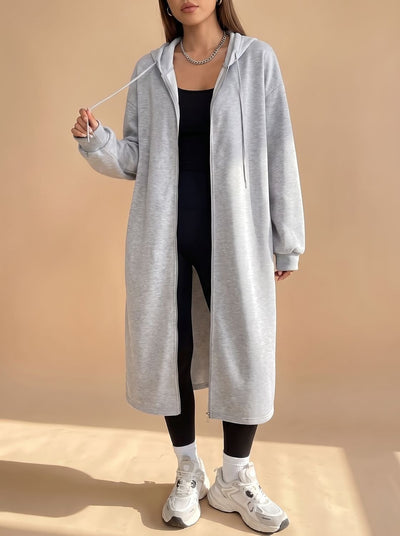 Chaqueta Frieda Larga con Capucha y Cremallera