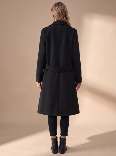 Abrigo de Invierno Katharina Largo con Solapa de Muesca