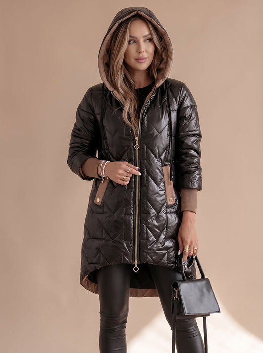 Abrigo de Invierno Johanna Largo con Capucha