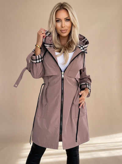 Gabardina Luisa de Cuadros con Capucha