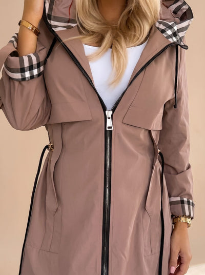 Gabardina Luisa de Cuadros con Capucha