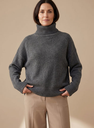 Conjunto Sophie de Punto Oversize con Cuello Alto y Pantalón Ancho