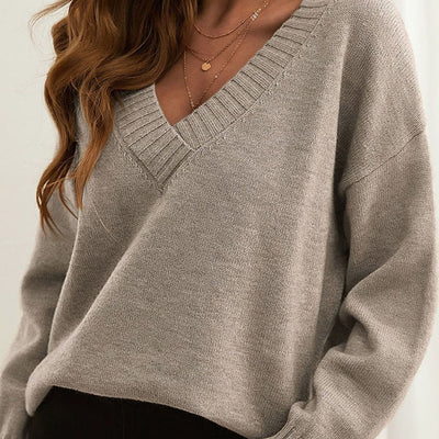 Jersey Frieda de Punto Oversize con Cuello de Pico