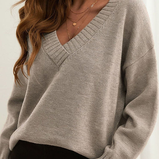 Jersey Frieda de Punto Oversize con Cuello de Pico