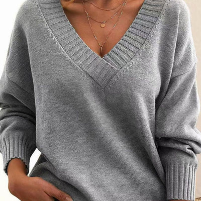 Jersey Frieda de Punto Oversize con Cuello de Pico
