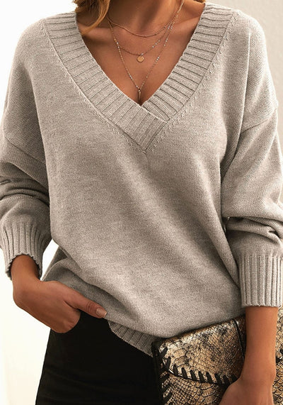 Jersey Frieda de Punto Oversize con Cuello de Pico