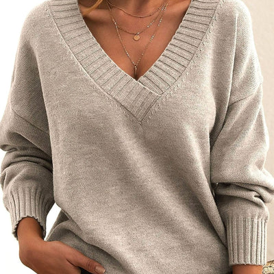 Jersey Frieda de Punto Oversize con Cuello de Pico