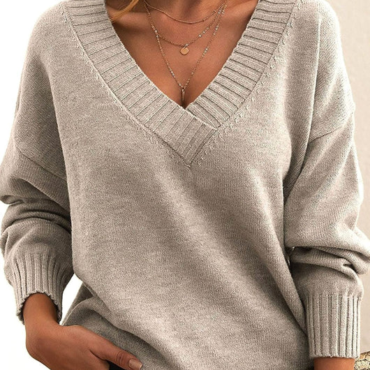 Jersey Frieda de Punto Oversize con Cuello de Pico
