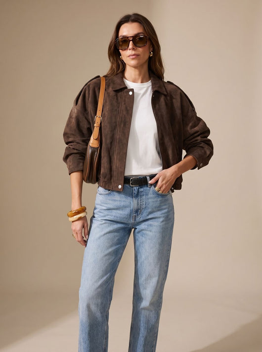 Chaqueta Corta Oversize Lena con Botones Metálicos