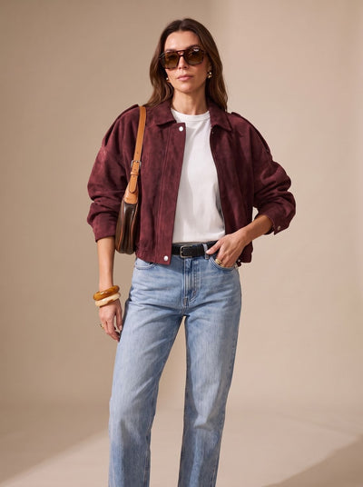 Chaqueta Corta Oversize Lena con Botones Metálicos