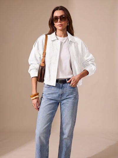 Chaqueta Corta Oversize Lena con Botones Metálicos