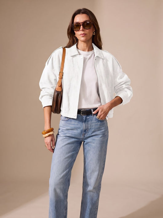 Chaqueta Corta Oversize Lena con Botones Metálicos