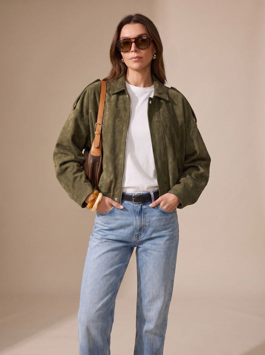 Chaqueta Corta Oversize Lena con Botones Metálicos