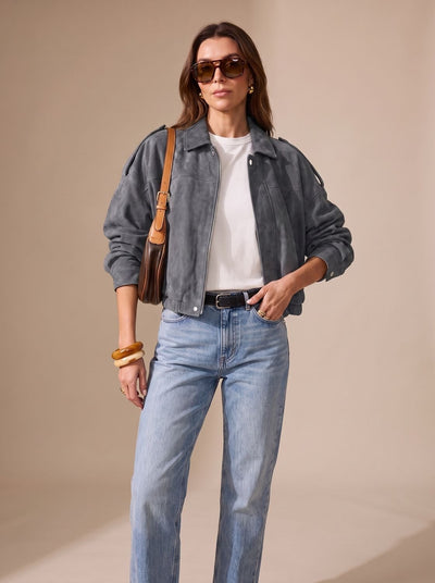 Chaqueta Corta Oversize Lena con Botones Metálicos