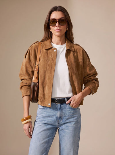 Chaqueta Corta Oversize Lena con Botones Metálicos
