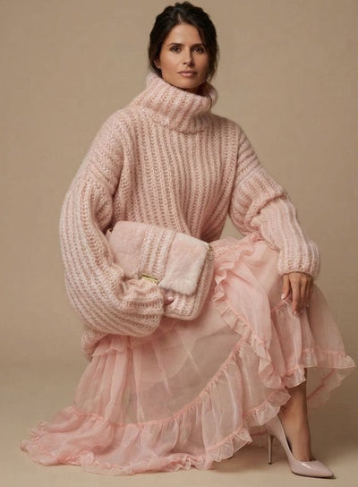 Jersey Charlotte Oversize de Cuello Alto Afelpado