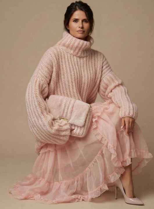 Jersey Charlotte Oversize de Cuello Alto Afelpado